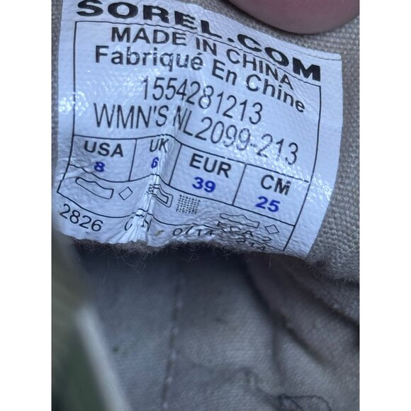 Sorel Waterproof Womens Duck Boots Size 8 Olive Green & Orange Rubber Sole - Picture 9 of 10